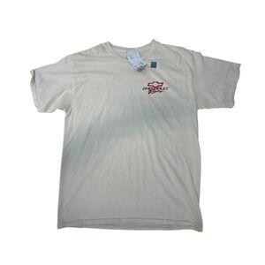 Chevrolet Racing Graphic T-Shirt Mens Large Cream Off-White GM Licensed New